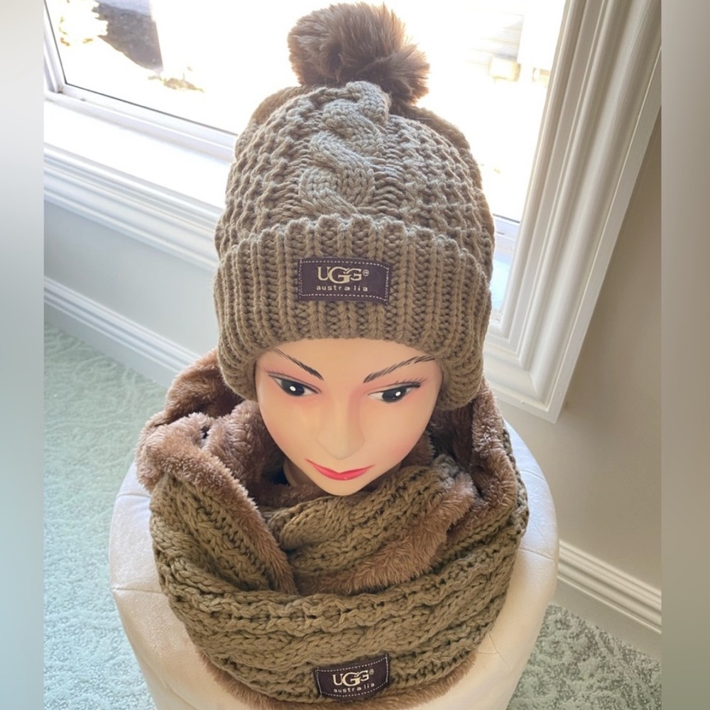 UGG Brown Hat & Infinity Scarf